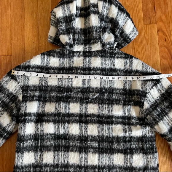 Ted Baker Tortis Checked Hooded Wool-Blend Coat sz US 2/UK 0 - Picture 7 of 12